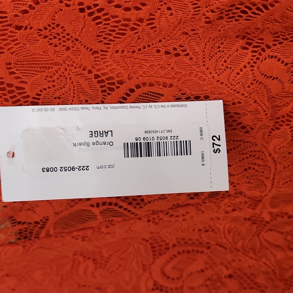 ORANGE SPARK NICOLE BY NICOLE MILLER LACE DRESS SIZE LARGE NEW WITH TAG 2 - Picture 8 of 9